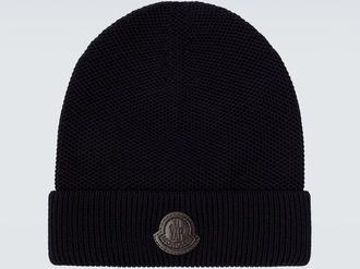 Moncler Logo virgin wool beanie