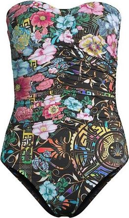 Johnny Was Women Ruched Sweetheart One Piece Swimsuit