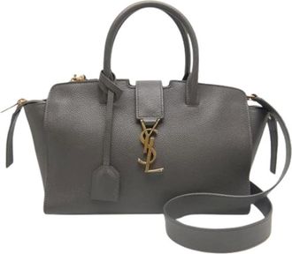 Saint Laurent Pre-owned Handbags, female, Gray, Size: ONE SIZE Pre-owned Vintage Handbag