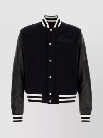 Gucci bomber jacket wool contrast sleeves