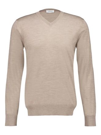Ferragamo V-neck wool sweater - men - Virgin Wool - M - Brown