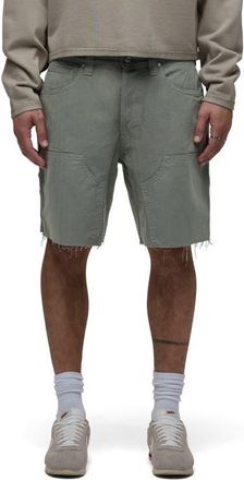 Hudson Cutoff Cotton Herringbone Carpenter Shorts in Sage at Nordstrom, Size 32
