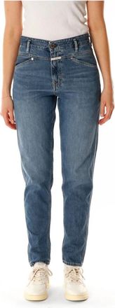 Closed Mid Waist Tapered Jeans - Dames - Slim Fit Jeans - Blauw - W28 L32 - Denim - Jeans