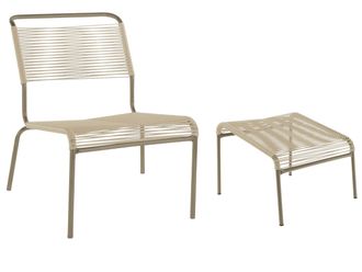 Schubiger M&ouml;bel Spaghetti-Lounger + Hocker S&auml;ntis