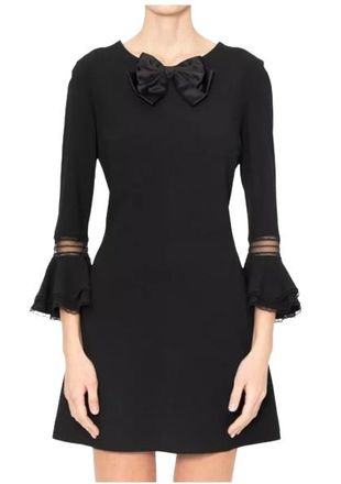 Saint Laurent Black Bow Tie Little Black Dress Size M