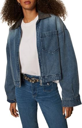 Sanctuary Ridge Faux Shearling Lined Denim Jacket in Grand Prize Blue at Nordstrom, Size X-Large