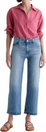 AG - Adriano Goldschmied Womens Saige Wide Leg Crop Jean In Helios