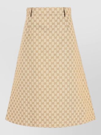 Gucci embroidered jacquard a-line midi skirt