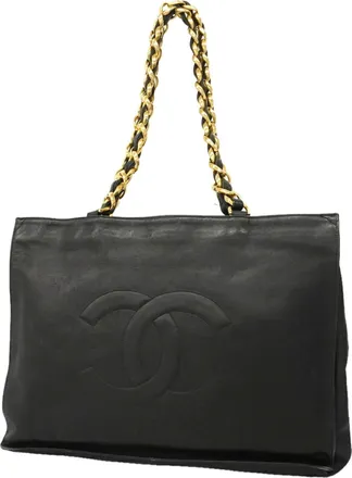 Chanel Black Leather Tote Bag (Pre-Owned)