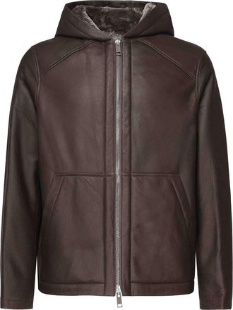 Yves Salomon Leather Jacket With Hood
