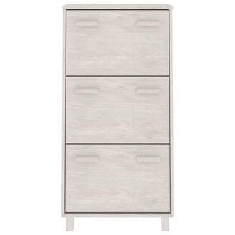 Berkfield Home Shoe Cabinet HAMAR White 59.5x35x117 cm Solid Wood Pine