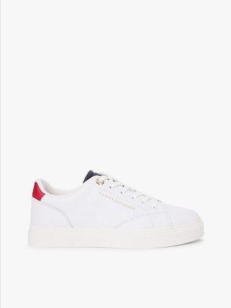 Tommy Hilfiger Zapatillas de piel con logo metalizado