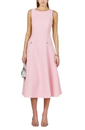 endless rose Sleeveless Tweed Midi Dress in Pink at Nordstrom, Size Large