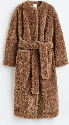 H&M Weicher Mantel mit Bindeg&uuml;rtel - Beige