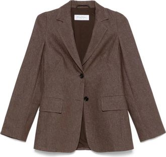 Max Mara Stijlvolle Jas - Dames - Blazers - Bruin - XS - Wol - Jassen