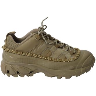 Burberry Burberry Gouden Ketting Arthur Sneakers in Khaki Leer