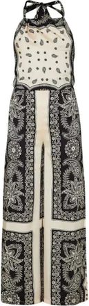 Liu Jo Elegante Zwarte Jurk - Dames - Maxi kleedjes - Veelkleurig - L - Polyester - Kleedjes