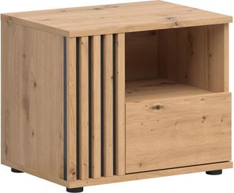 Petits Meubles Mesita de noche 1 caj&oacute;n izquierdo estratificado marr&oacute;n