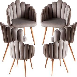 Regalos Miguel Regalos Miguel - Packs Sillas Comedor - Pack 6 Sillones Main Terciopelo - Gris Oscuro