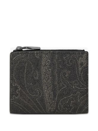 Etro paisley zip wallet - Black