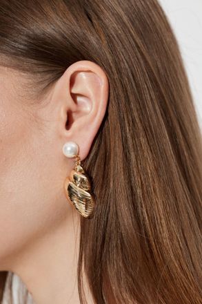 Self Portrait Brass Earrings, Womens, Gold