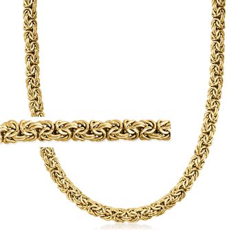 Ross-Simons 18kt Gold Over Sterling Silver Byzantine Necklace