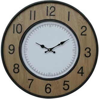 Mobili Rebecca Mobili Rebecca - Rebecca Mobili Orologio Parete Vintage Bianco Marrone Nero Mdf Metallo Analogico