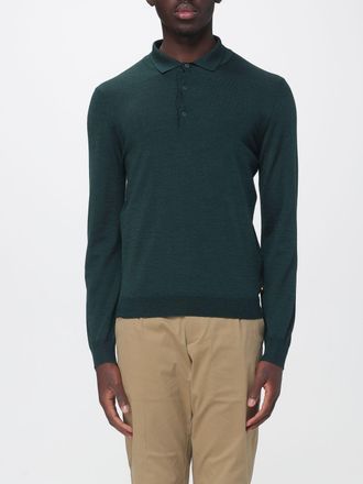 K-Way Polo in maglia di seta a maniche lunghe con vestibilit&agrave; slim fit