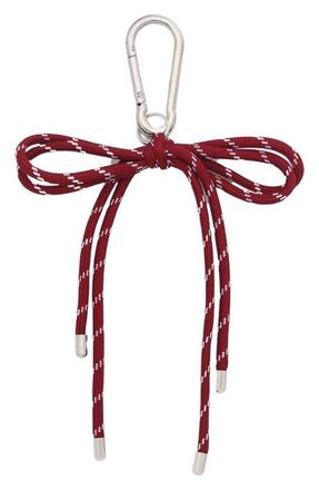 Petit Moments Paracord Bow Key Chain in Burgundy/Silver at Nordstrom