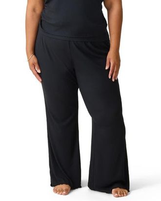 Kindred Bravely Ribbed Modal Lounge Pant in Black at Nordstrom, Size X-Large 28