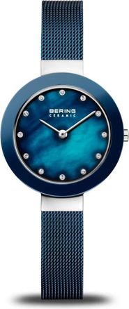 Bering Keramisch dameshorloge 29 mm Milanese armband 11429-387 - Dames - Horloges - Blauw - ONE Size - Accessoires