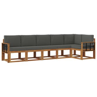 vidaXL Conjunto De Sof&aacute;s De Exterior 6 Pcs Natural Y Antracita Vidaxl