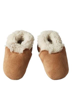 Nature Baby Genuine Shearling Lined Bootie in Cinnamon at Nordstrom, Size 12-24M