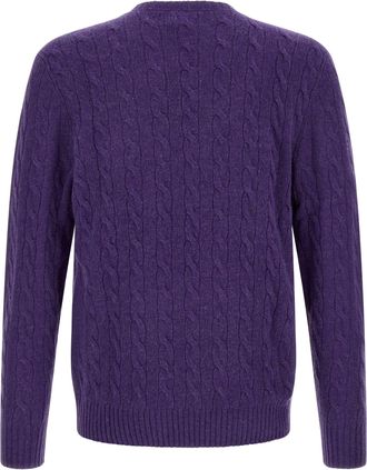 Polo Ralph Lauren Braided Wool and Cashmere Sweater - Purple