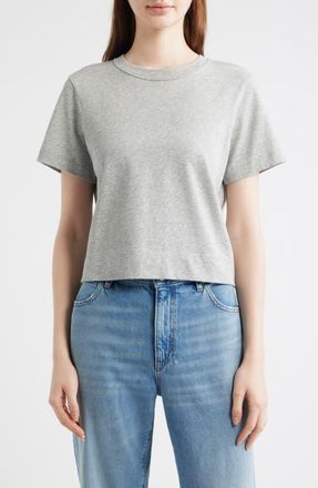 Frame Denim The Heather Boxy Crop T-Shirt in Heather Grey at Nordstrom, Size X-Small