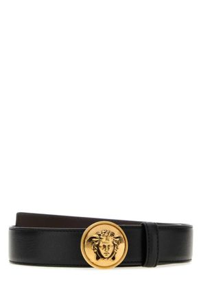Versace Black Logo Buckle Belt