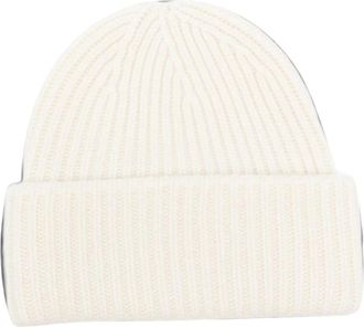 Soft Goat Ribbed Beanie - Dames - Accessoires - Wit - Maat: ONE Size Wol