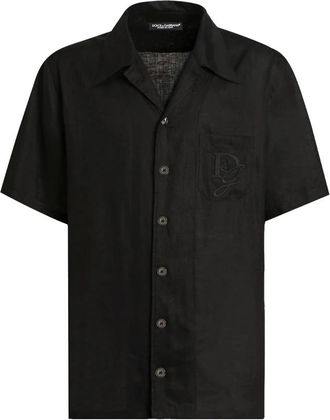 Dolce & Gabbana Stijlvolle shirt met G5Jh 9Zfu 4Ikn 0000 - Heren - Korte mouwen Overhemden - Zwart - L - Overhemden