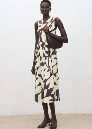 Mango Vestito svasato stampa floreale beige - Donna - XS - MANGO