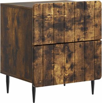 vidaXL Armario De Noche Roble Ahumado 43 X 34,5 X 49,5 Cm Vidaxl