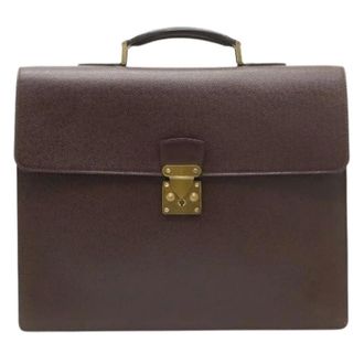 Louis Vuitton Pre-owned Handbags, female, Brown, Size: ONE SIZE Pre-owned Taiga Briefcase
