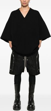 Rick Owens Mens V Tommy T-shirt - Black Cotton - One Size