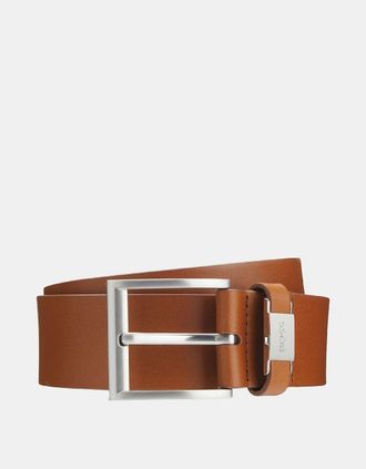 HUGO BOSS Mens Connio Italian Leather Belt - Brown - Size: 42 inch