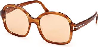 Tom Ford FT1034 HANLEY 45E Womens Sunglasses Brown Size 57
