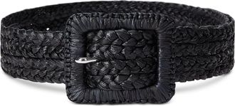 Lauren Ralph Lauren Womens Lauren Ralph Lauren Wide Belt Black Raffia Covered Buckle RED1153