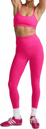 Beyond Yoga Spacedye Caught In The Midi High Waisted Leggings In Pink Glow Heather