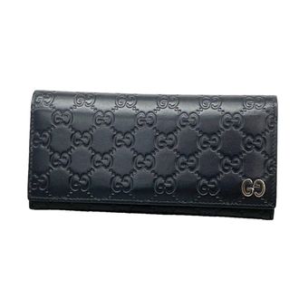 Gucci Black Leather Long Wallet (Bi-Fold) (Pre-Owned)