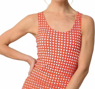 Southern Tide Natalie Printed Cross Back Tank In Calypso Berry