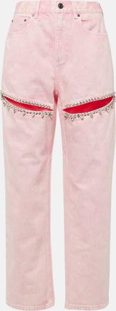 Area Embellished cutout straight jeans