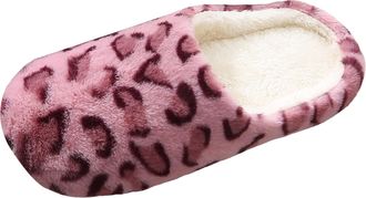 Generic Women Winter Slippers Ladies Leopard Slippers Fluffy Fuzzy Warm House Shoes for Indoor Winter Women Velvet Leopard Print Slipper for Cozy Indoor Footw